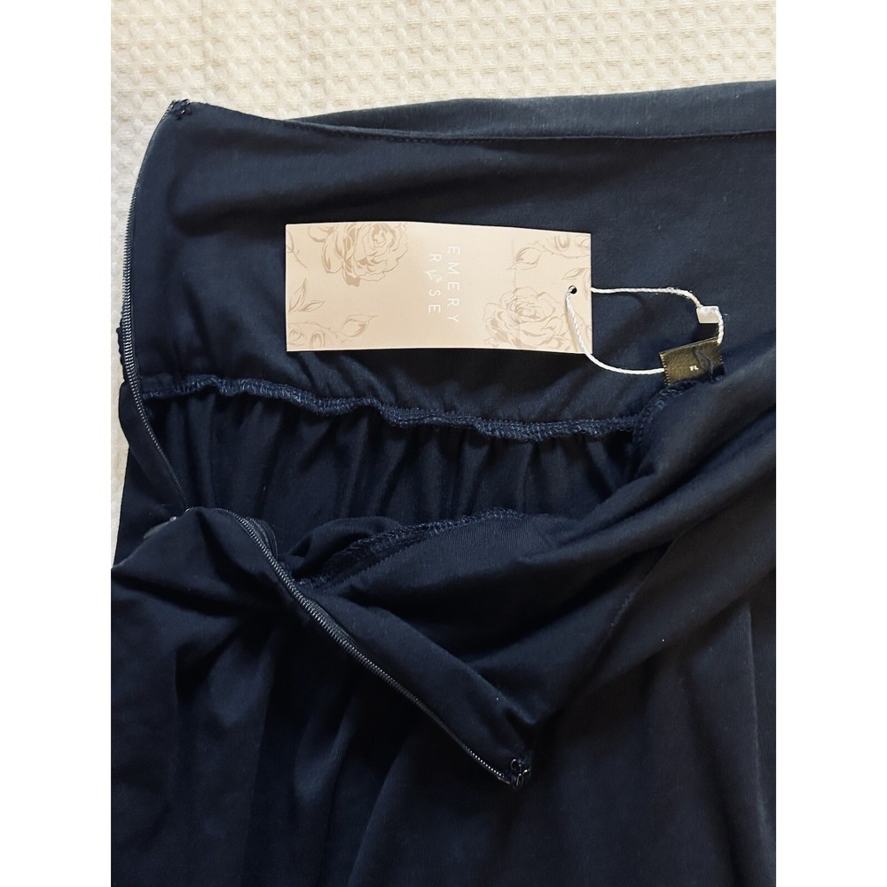 Emery Rose NEW Women's Large NWT Ruched Wideband Waist Skirt Black NWT CUTE - Picture 14 of 15